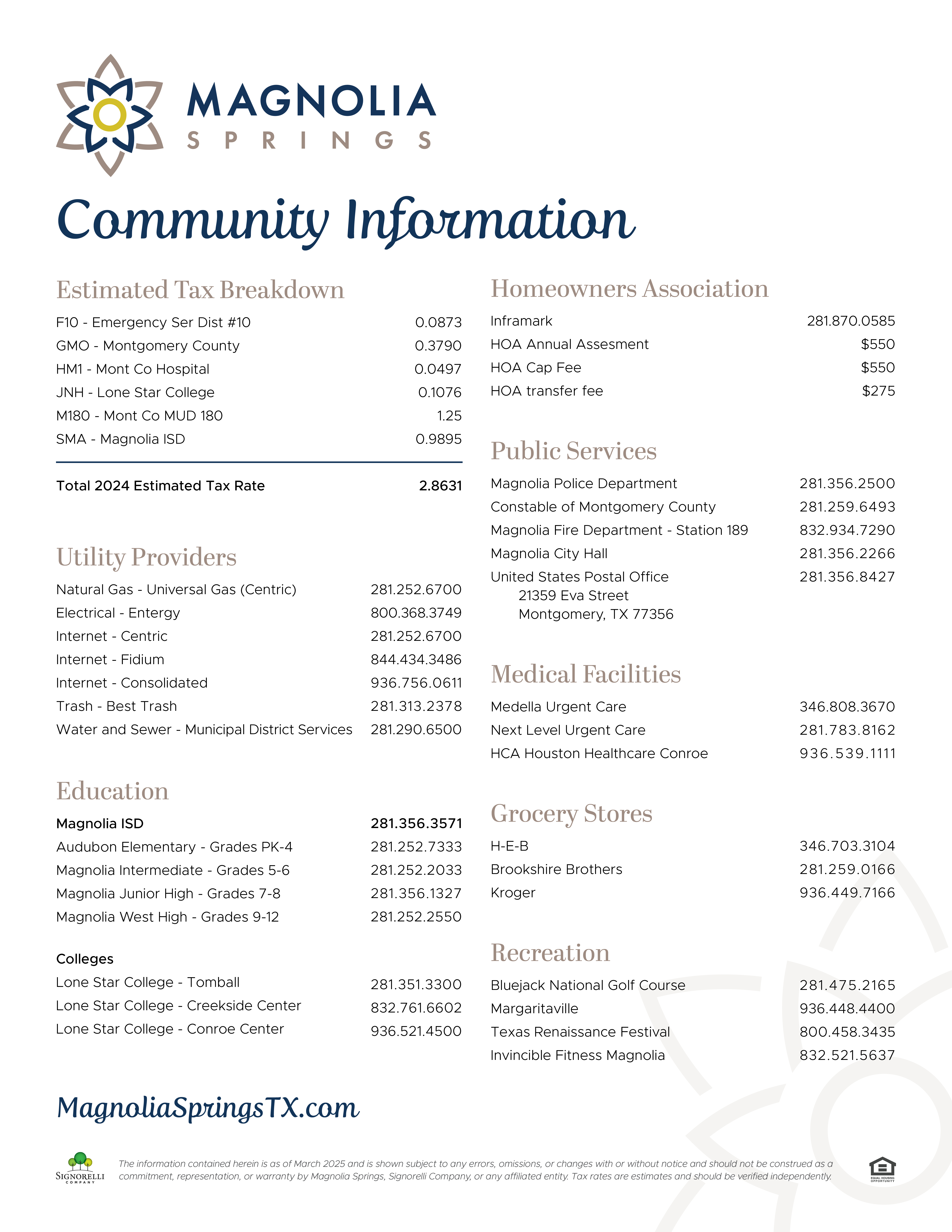 Community Information Sheet